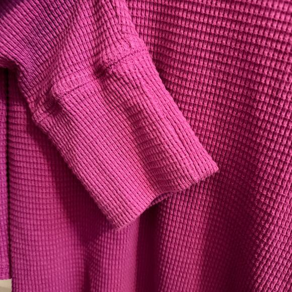 Knox Rose Fuchsia Pink Waffle Knit Long Sleeve Thermal Top XXL Layering Comfy - Picture 6 of 8